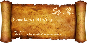 Szmetana Mihály névjegykártya