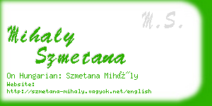 mihaly szmetana business card